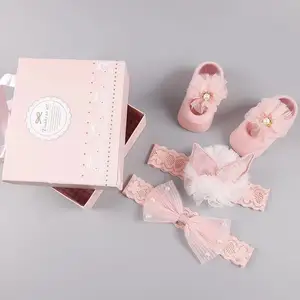 Yeni doğan bebek prenses hediye kutu seti çorap ayakkabı 9 renk kutusu