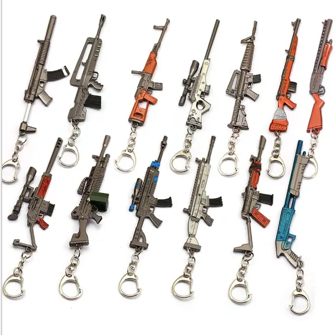 Изысканный мини-брелок для ключей в виде пистолета, металлический брелок для ключей с вентиляторами, автоматическая подставка для ключей в виде винтовки