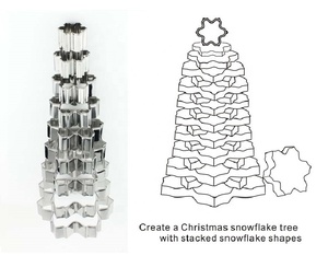 9pcs <span class=keywords><strong>Di</strong></span> Natale <span class=keywords><strong>Fiocco</strong></span> <span class=keywords><strong>di</strong></span> <span class=keywords><strong>Neve</strong></span> Cookie Cutter/Stampi Set/In Acciaio Inox Taglierina Del Biscotto/Muffa - Product Image 6