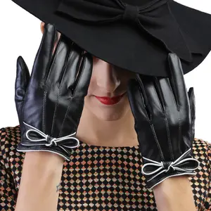 Guanti in vera pelle da donna invernali Touch Screen alla moda - Product Image 3