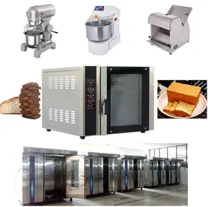 Komersial Kue Snack Mesin Bakery Lengkap Roti Biskuit Baking Line Mixer Proofer Adonan Oven 5 Nampan Convection Oven