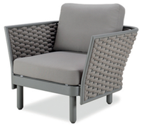 Chaise longue d'extérieur en aluminium et rotin tressé