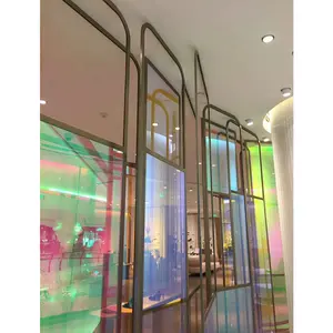 China made iridescent dichroic glass for decoration glass partition