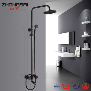Baño de latón doble ASA antigua negro mezclador de <span class=keywords><strong>ducha</strong></span> con <span class=keywords><strong>ducha</strong></span> de mano - Product Image 2