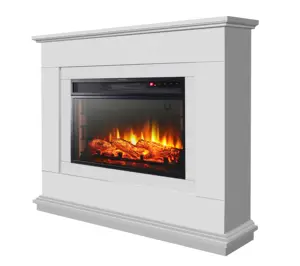 Modern Artificial Flame Indoor Used White Mantel With Electric Fireplace Manufacturer Heater