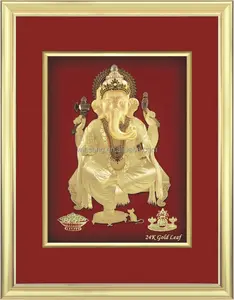 Высокое качество 24k Золотая фольга с индийским Богом с рамкой