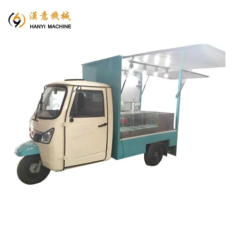 Outdoor Electric Tricycle Piaggio Ape 50 Food Truck Pizza Hot Dog Cart For Sale