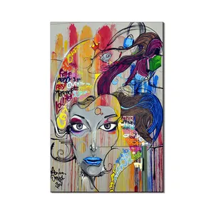 Abstracte mooie vrouwen wall art schilderen op canvas HD banksy graffiti prints pop art home decor schilderen groothandel prijs