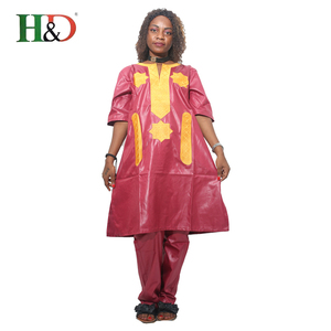 H & D Vente Chaude 2018 Style Haute Qualité Bazin Broderie Conception Robes Patrons de vêtements Africains Pour Les Femmes - Product Image 2