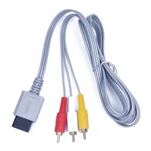 Adaptor kabel Audio Video komposit RCA A/V 1.8m, untuk Wii U untuk konsol Wii U, kabel AV Lead sharpest video, pengiriman cepat