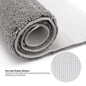 Hot Selling Boden matte Anti-Rutsch-Boden Teppich Baumwolle Bade matten rutsch feste Bad billige Fußmatten leicht zu reinigen graue Bade matte für zu Hause