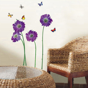 Decoración <span class=keywords><strong>casera</strong></span> elegante púrpura flores a prueba de <span class=keywords><strong>agua</strong></span> etiqueta de la pared - Product Image 5