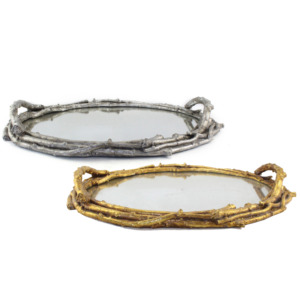 <span class=keywords><strong>Specchio</strong></span> che serve <span class=keywords><strong>vassoio</strong></span> <span class=keywords><strong>oro</strong></span> decorativo con resina ramo a forma di maniglia per matrimonio disponibile 30% deposito accpable bello - Product Image 1