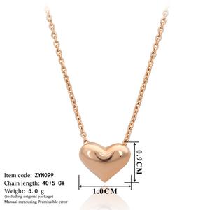 Collar con Colgante de Corazón Estilo OL en Oro Rosa, Venta al por Mayor, Joyería de Moda para Mujer, Bodas y Fiestas, Alta Calidad N099 N100 - Product Image 3