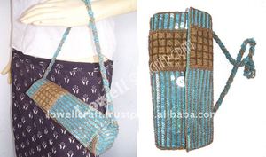 100% Hand Embroidery Crochet Cross-Body Strap Flap Closure <b>Clutch</b> Evening Bag with up to 1L Capacity - Product Image 4
