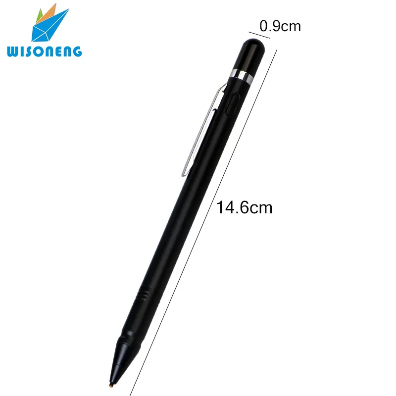 Wiederaufladbare Aktive Stylus Stift Touch Bildschirme kapazitiven Aktive Smart Digital Stift 1,45mm Feinen Punkt Kupfer Spitze Touch Stylus Metall