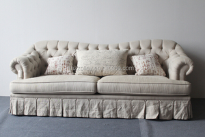 Estilo de país de américa muebles para el hogar antique <span class=keywords><strong>I</strong></span> en forma de tejido 3 plazas sofá - Product Image 1