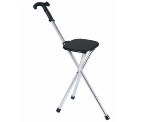 Modern design old man แบบพกพาพับ cane เดิน stick กับเก้าอี้พับเก้าอี้ (1082A)