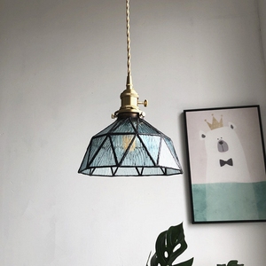 Paralume in Vetro Colorato Antico con Supporto in Ottone per Lampadario - Product Image 2