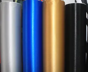 1.52x30M Sans Bulles D'air Autocollants De Carrosserie Wrap PVC Matériel Vinyle Automobile Voiture Wrap Mat de Papier D'<span class=keywords><strong>aluminium</strong></span> Brossé - Product Image 1