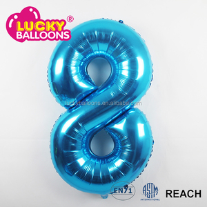 Nylon hecho número Azul de la hoja en forma de calidad EN71 34 pulgadas Jumbo du bang globos niños juguetes y pasatiempos - Product Image 1