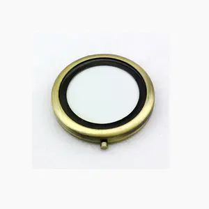 Round DIY brass finish antique compact mirror