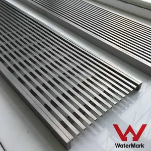 stainless steel linear shower floor drain with wedge wire grate