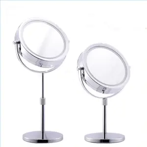 双面6 ''/7 ''桌面可扩展LED点亮化妆品化妆浴室架镜子