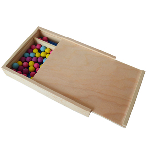 Décor de fête pour bébé, boîte en bois, rangement inachevé, personnalisé avec couvercle coulissant - Product Image 2