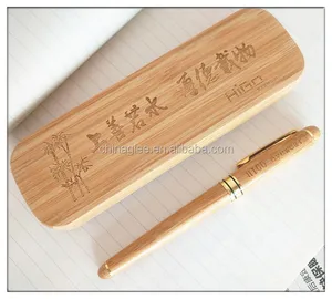 Logo Khắc Bán Buôn Sinh Thái Tre Pen Trường Hợp Hộp Tre Fountain Pen Set