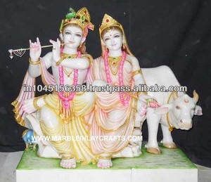 Radha Krishna Statue With Cow - Product Image 1