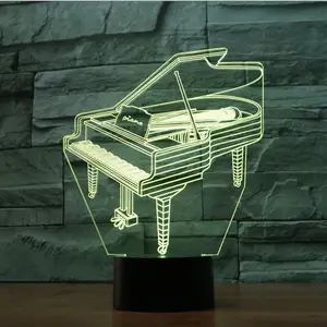 Đèn 3D Đèn Phòng Khách Nghệ Thuật Và Nghệ Thuật Piano Đèn Ngủ Nhỏ Sáng Tạo Cảm Ứng Để Bàn Đèn Âm Thanh Nổi Tầm Nhìn