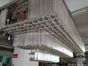 Grande <span class=keywords><strong>Lampadario</strong></span> Rotondo in Cristallo Personalizzato <span class=keywords><strong>per</strong></span> Sale da Ballo di Hotel, Banchetti Nuziali e Progetti di Illuminazione <span class=keywords><strong>per</strong></span> Soffitti Bassi - Product Image 5