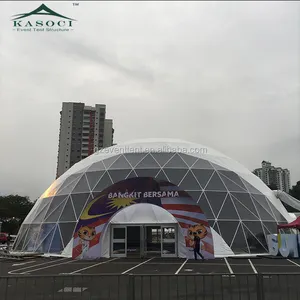 中国pvc防音展示ポータブル丸い形geodome大きな家コンサートテントgeodesicドーム