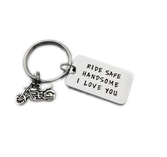 Porte-clés de motard sécurisé, "je t'aime", en acier inoxydable, idée cadeau pour homme, petit ami Biker
