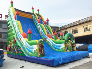 Château gonflable vert simple voie, type populaire <span class=keywords><strong>de</strong></span> haute qualité, glisseur <span class=keywords><strong>de</strong></span> <span class=keywords><strong>zoo</strong></span> pour enfants, avec impression complète - Product Image 2
