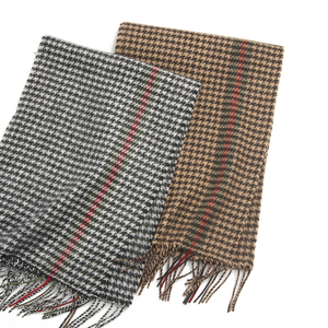 En <span class=keywords><strong>Stock</strong></span> Haute Qualité D'agneau D'hiver Pashmina Foulards Houndstooth Laine Mérinos châle