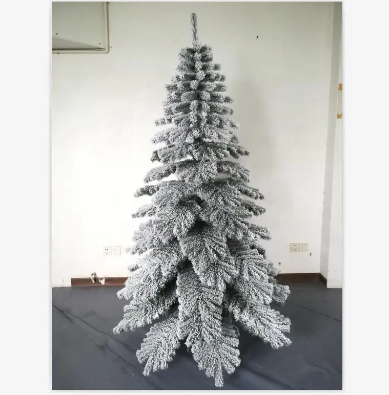 Árvore de natal de neve de pvc com 210cm, baixa qualidade