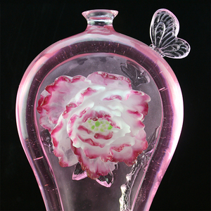 Arte Popular jarrones para <span class=keywords><strong>la</strong></span> decoración del hogar florero de cristal con agradable decoración arte florero de vidrio artesanía - Product Image 2