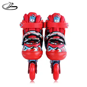 Jeunes haute qualité prix inférieur lumineux PU 4 CHINE top 1 vente en ligne patins à roues alignées freestyle droite patins chaussures