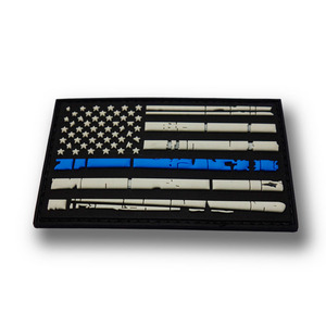 เส้นสีฟ้าบางที่กำหนดเองอเมริกันธง Biker แพทช์/คุณภาพสูงขนาดเล็กธงแพทช์ - Product Image 4