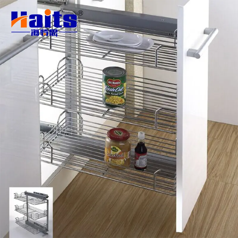 ตู้ครัวตะกร้าลวดลิ้นชักดึงออกตะกร้าลิ้นชัก,ตู้สไลด์ปกติและตู้เก็บอาหาร HT-16.E420ในตู้