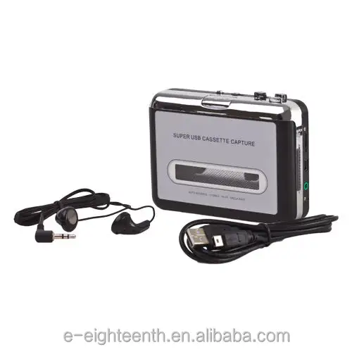 Konverter Cassette-To-MP3 USB Super, Pemutar Musik Penangkap Pita Portabel Ke PC