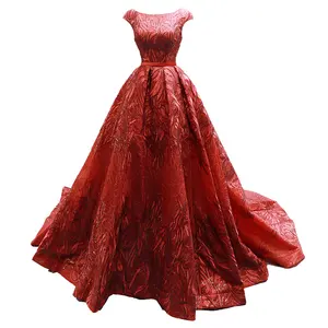 RSM66746流行长裙派对优雅正装酒红色晚礼服