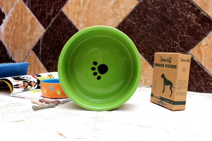 Haonai 8 inch big stoneware dog bowl dog fish dog feeder