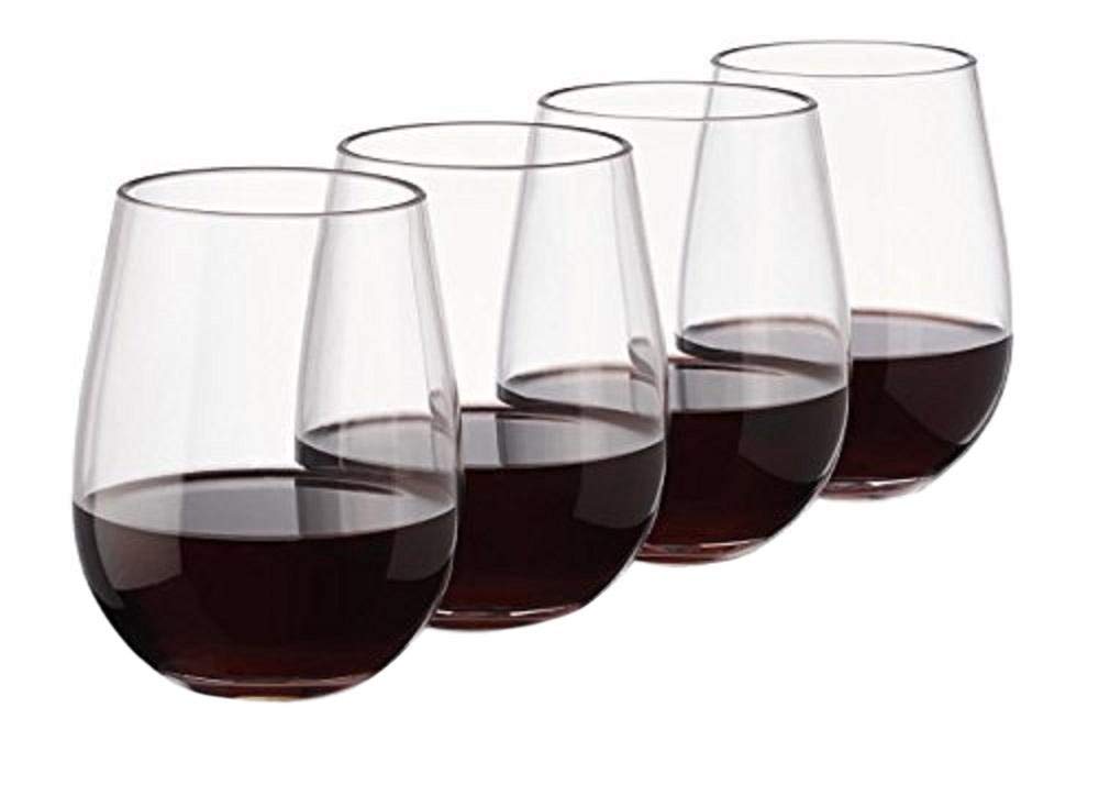 Wedding Gifts Perfect Wine Glasses  Lead Free Crystal Stemless Wine Glass Set of 4