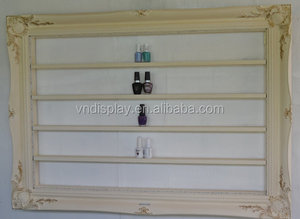 Shabby — organisateur de meubles de salon, support mural personnalisé de stockage d'huile, cadre de support en bois LED vintage, fait à la main chic, pour ongles - Product Image 5