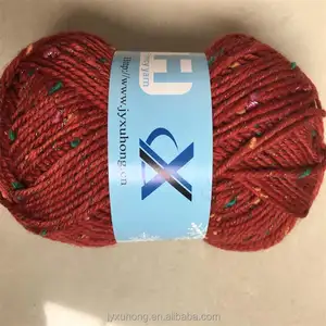 wool and acrylic blended yarn with dots for knitting