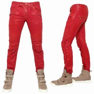 OEM new style branded mens designer urban wear man jeans waxed denim man biker moto jeans 125