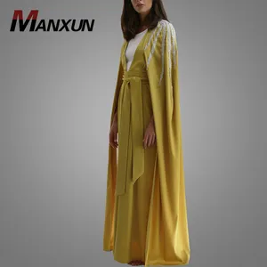 New Model Abaya Muslim Dresses Women Kaftan Abaya Lace Cape Wholesale Clothing Dubai Islamic Apparel